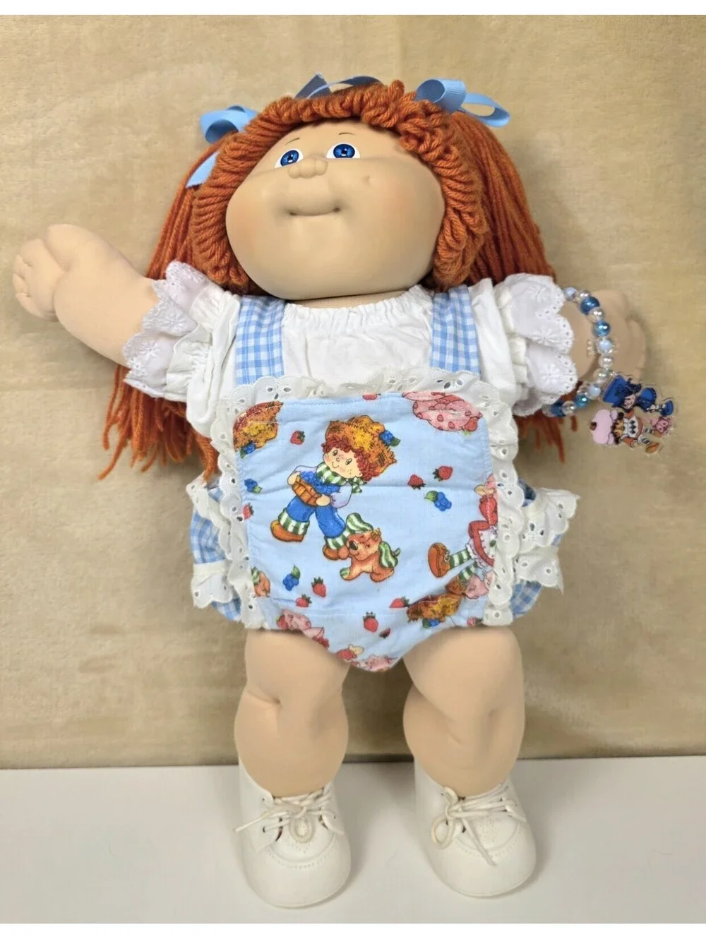 Vtg 1983 Cabbage Patch Kid, Red Ponys, Blue Eyes, HM3 Strawberry Shortcake